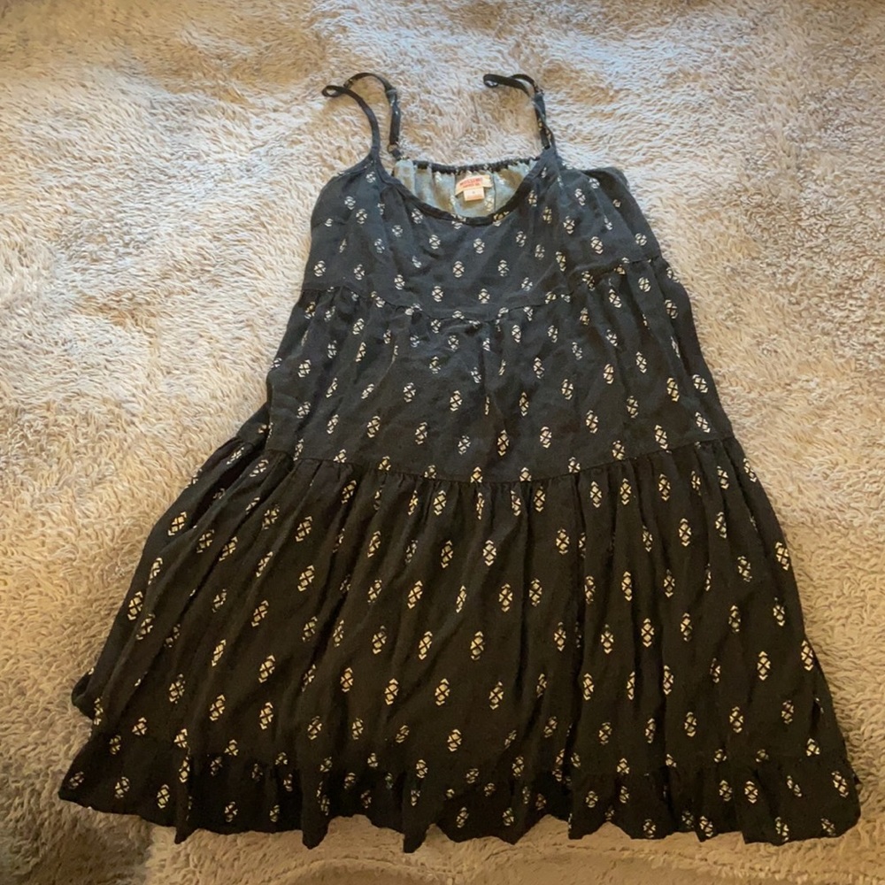 Tiered black patterned sundress